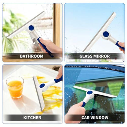 Window Squeegee for Glass Doors，All-Purpose 9.7” Window Cleaning Squeegee, Handheld for Windows, Car Windshields & More，Blue (9.7" Window Squeegee)