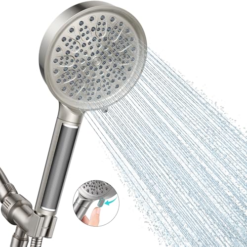 Cobbe Filtered Shower Head with Handheld - Filters Over 99% Of Chlorine | 2.0 Carbon Shower Head Filter System - Water Softener Filters Beads for Hard Water - Reduces Dry Itchy Skin, Brushed Nickel - color: 1. Brushed nickel (2.0 Carbon), style: Round