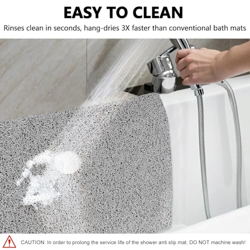 Large Square Shower Mat, Yonala 32 x 32 Inch Non Slip Shower Mats for Inside Shower/Bathroom, Soft PVC Loofah Shower Floor Mat with Central Drain Hole, Quick Drying, Easy Clean - size: 32" x 32" (Square)