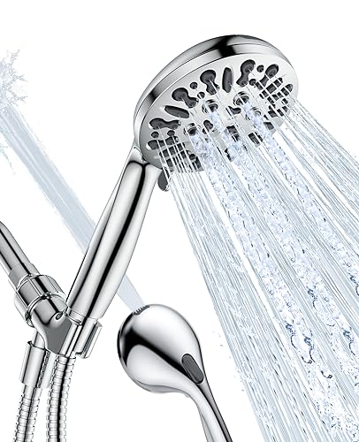 JDO Shower Head with Handheld, High Pressure Handheld Shower Head 9 Settings, Detachable Shower Head Set with Stainless Steel Hose and Shower Bracket (Chrome) - color: Chrome