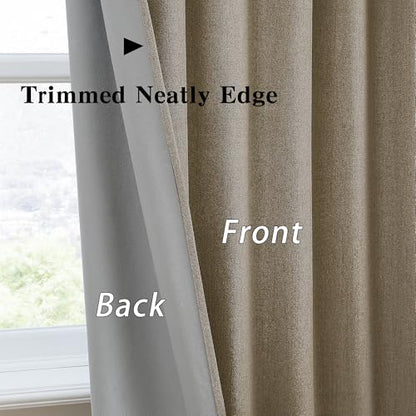 RAIN CITY 130 Inch Long Blackout Curtains 2 Panels Set,50x130 Linen Brown | Linen Blend Hidden Tab Drapes with Hooks Easy Slide Privacy Living Room Curtains for High Ceiling Long Window - color: Linen Brown, size: 50"W x 130"L (Pack of 2)