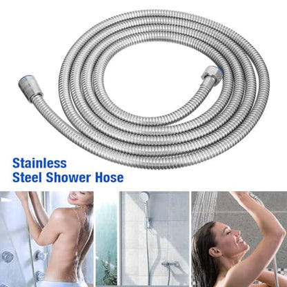 Shower Hose For Hand Held Shower Heads, 79 Inches Cord Extra Long Stainless Steel Hand Shower Hose, Ultra-Flexible Replacement Part with Brass Insert, Brushed Nickel