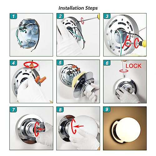 Chrome Wall Sconces, 1 Light Modern Globe Sconce, Wall Light for Bedroom Bathroom Living Room & Hallway Vanity Lighting, Ceiling Light Fixture (1-Light, Chrome) - color: Chrome, size: 1-Light