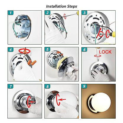 Chrome Wall Sconces, 1 Light Modern Globe Sconce, Wall Light for Bedroom Bathroom Living Room & Hallway Vanity Lighting, Ceiling Light Fixture (1-Light, Chrome) - color: Chrome, size: 1-Light