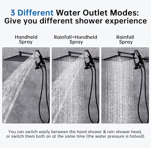 G-Promise All Metal 10 Inches Rainfall Shower Head with Handheld Combo | All Metal, Built to Last, Easy Install, Adjustable Height & Angle for All Heights, Extra Long Hose, Modern Upgrade - color: Oil Rubbed Bronze, size: 10 Inches