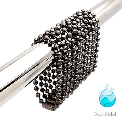 SBC Shower Curtain Hooks Rings, Set of 12, Black Nickel, Metal, Spa-Quality Look - color: Black Nickel, size: 6 Inch