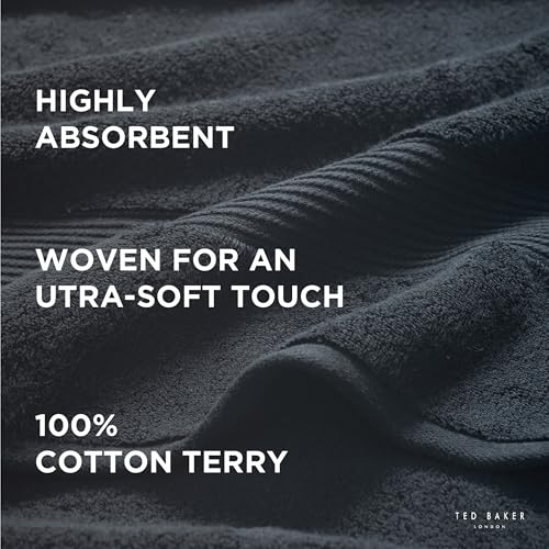Ted Baker 8-Pc Towel Set, 2 Bath 2 Hand 4 Washcloths 100% Cotton Black - color: Black, size: 8 pc Towel Set - 2 Bath, 2 Hand, 4 Washcloths