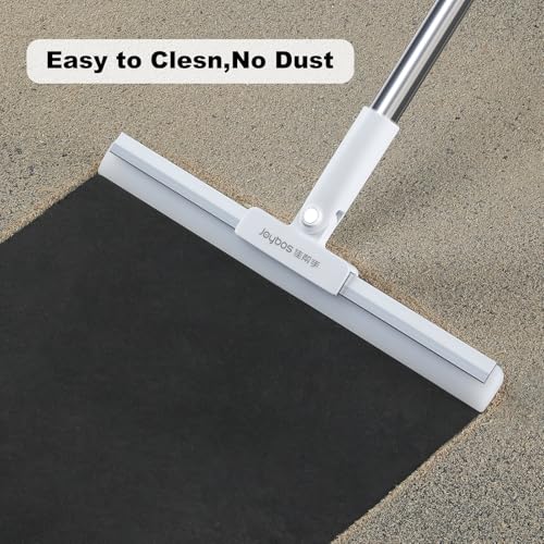 JOYBOS Rubber Squeegee for Floor, 50'' Long Handle Floor Squeegee Broom, Silicone Broom for Pet Hair Remover, Magic Broom Sweeper Window Squeegee for Floor, Tile, Grout, Brick, Decks, Garages,Basement - size: Medium (1 in 1)