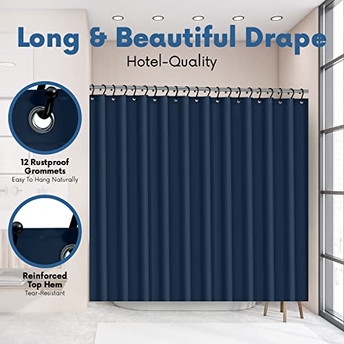 No Smell Shower Curtain Liner 72x72 Navy - PEVA Plastic Shower Curtain for Bathroom, PVC-Free Waterproof Navy Blue Shower Liner with Metal Grommets and Magnet-Weighted Bottom Hem - Washable Liner - color: Navy