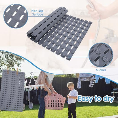 Bathtub Shower Mat, Pet Dog Bathing Non-Slip Mat, Dog Bath mat for tub, Quick Drain Bathtub Mat with Suction Cups & Drain Holes for Bathroom, 27.1x15.7 Inch (Transparent) - color: Transparent