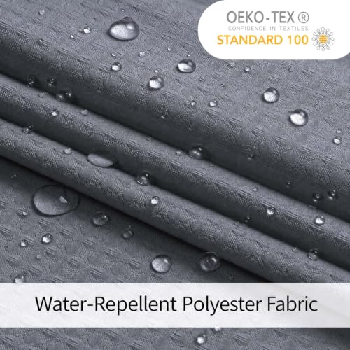 Grey Fabric Shower Curtain 78 Inch Length 1 Piece, Embossed Textured Waffle Cloth Shower Curtains for Bathroom Modern Hotel Spa, Water Resistant Machine Washable, 72Wx78L Inches - color: Grey, size: 72"W x 78"L (Pack of 1)