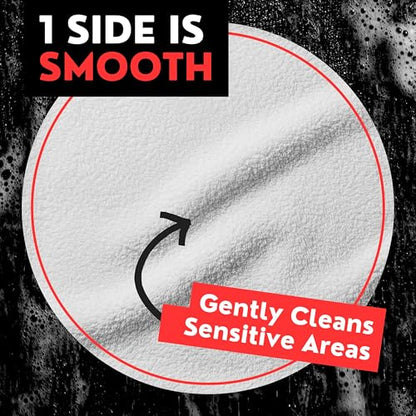 Double-Sided Exfoliating Washcloth, Body Scrubber for Shower, Hand Pocket | Rough & Soft Texture, Fast Drying, Deep Clean, Smooth Skin, Men or Women, 2 Count Pack, Bye Bye Loofah