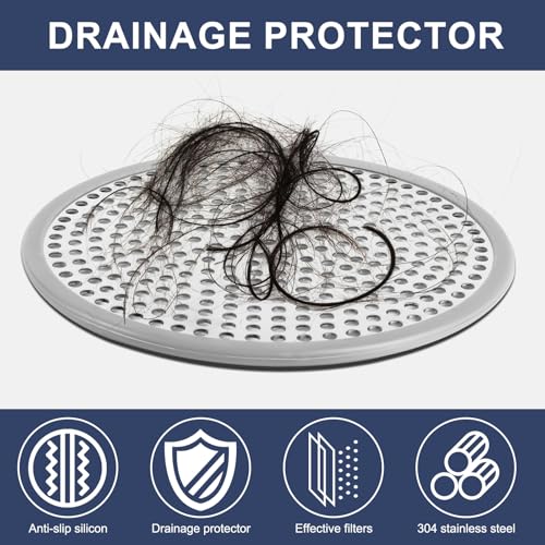 Heavy Duty Stainless Steel Drain Protector, Outside Diameter 4.75" Mesh Metal Sink Floor Drain Cover Plate, for Kitchen Sink/Bathroom Bathtub Wash Basin Floor Drain Balcony Drain Hole, Utility - size: 4.75"