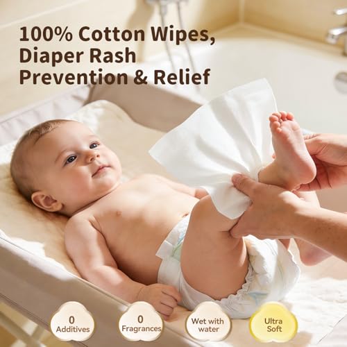 Winner Baby Dry Wipes, 100% Cotton, 600 Count (Pack of 6) | Soft and Gentle, Hypoallergenic, Unscented, Wet or Dry Use, Diaper Changes, Mealtime Cleanup - size: 100 Count (Pack of 6)