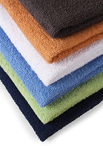 Towel and Linen Mart 100% Cotton 6 Pack Bath Towel Set, Quick Dry, Super Absorbent, Light Weight, Soft, (27 x 54 Pack of 6) Beige, White, Grey, Sky Blue, SAGE Green, Navy - color: Beige , White , Grey , Sky Blue , Sage Green , Navy, size: 27 x 54 6 pack