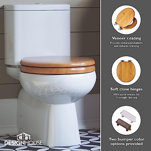 Design House Dalton Round Toilet Seat, Honey Oak | Surface, Oak, Hardware, 561241 - color: Honey Oak