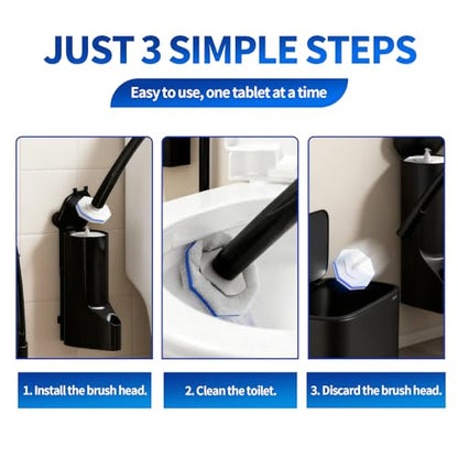 2 Pack Disposable Toilet Brush and Holder Set,Extended Handle with 72 Cleaner Refills Toilet Brush for Toilet Bowl Cleaners,Bathroom Cleaning, Bathtub.Disposable Toilet Cleaning System - style: 2 Pack Toilet Brush+72 refills