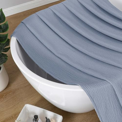 Aiyufeng 3D Textured Sky Blue Small Shower Curtain for Bathroom, Fabric Shower Curtain Heavy Duty Cloth, Stall Size Narrow Bathroom Curtains, Machine Washable, 36x72 Inches - color: Sky Blue, size: 36"W x 72"L (Pack of 1)