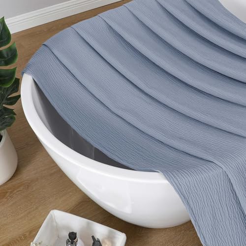 Aiyufeng 3D Textured Sky Blue Shower Curtain for Bathroom, Fabric Shower Curtain Soft Cloth & Hotel Spa Quality, Luxury Boho Bathroom Curtains, Machine Washable, Sky Blue, 72x72 Inches - color: Sky Blue, size: 72"W x 72"L (Pack of 1)