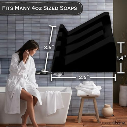 Silicone Soap Dish (USA Patented) Self Draining Bar Soap Holder for Shower Bathroom Sink, Drying Soap Dish Tray Sponge Holder Easy Cleaning Soap Saver Travel Accessories (Black, 1) - color: Black, 1
