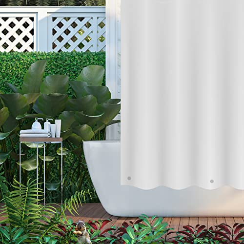 Shower Curtain Liner - Heavy Duty 6 Guage PEVA - Built in 3 Weighted Magnets - 12 Aluminium Grommets (2, White, 72" x 72") - color: White