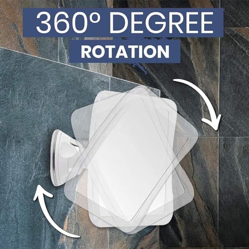 3X Fogless Magnifying Shower Mirror for Shaving, 6.3" x 6.3" | Shatterproof Anti Fog Shaving Mirror with Strong Suction Cup & 360° Swivel for Crystal Clear Shaving Every Time