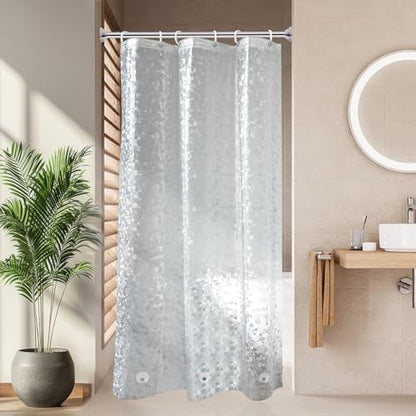 AooHome 36x72 Inch Stall Size Shower Curtain Liner, EVA Shower Curtain 3D Pebble Pattern with 3 Bottom Magnets, Heavy Duty, Water Repellent, Semi Transparent - color: Semi Transparent, size: 36"W x 72"L (Pack of 1)