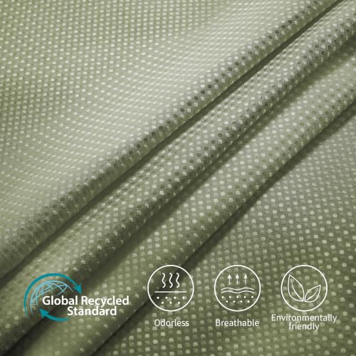 Siiluminisoy Shower Curtain and Liner Set, Waffle Shower Curtain Set with 12 Stainless Steel Hooks, Waterproof Luxury Fabric Shower Curtains for Bathroom and Hotel, Sage Green, 72" W x 72" H - color: Sage Green, size: 72"W x 72"L (Pack of 1)