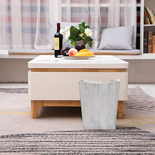 SEHERTIWY Grey Trash Can Wastebasket, 2 Gallon Small Waste Basket with 2 Handles, Rectangular Bathroom Garbage Can for Bathroom, Office, Living Room, Bedroom, Kitchen - color: Grey