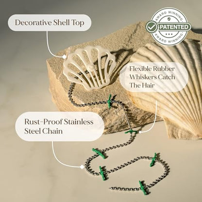 Shower Drain Hair Catcher – Disposable Bathroom Hair Trap, Easy to Install in Shower Drain Cover, Helps Prevent Clogs – As Seen on Shark Tank - Bathroom Accessories - Shell (2-Pack) - color: White Ocean, size: 2 Count