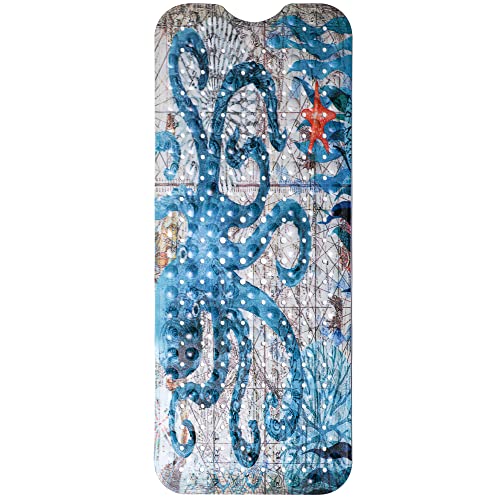 MOLFUJ Shower Mat, Octopus Non Slip Bathtub Mats for Bathroom, 40 X 16 inch Long Bath Tub Mat with Anti Slip Suction Cups and Drain Holes - Blue - color: Style 2
