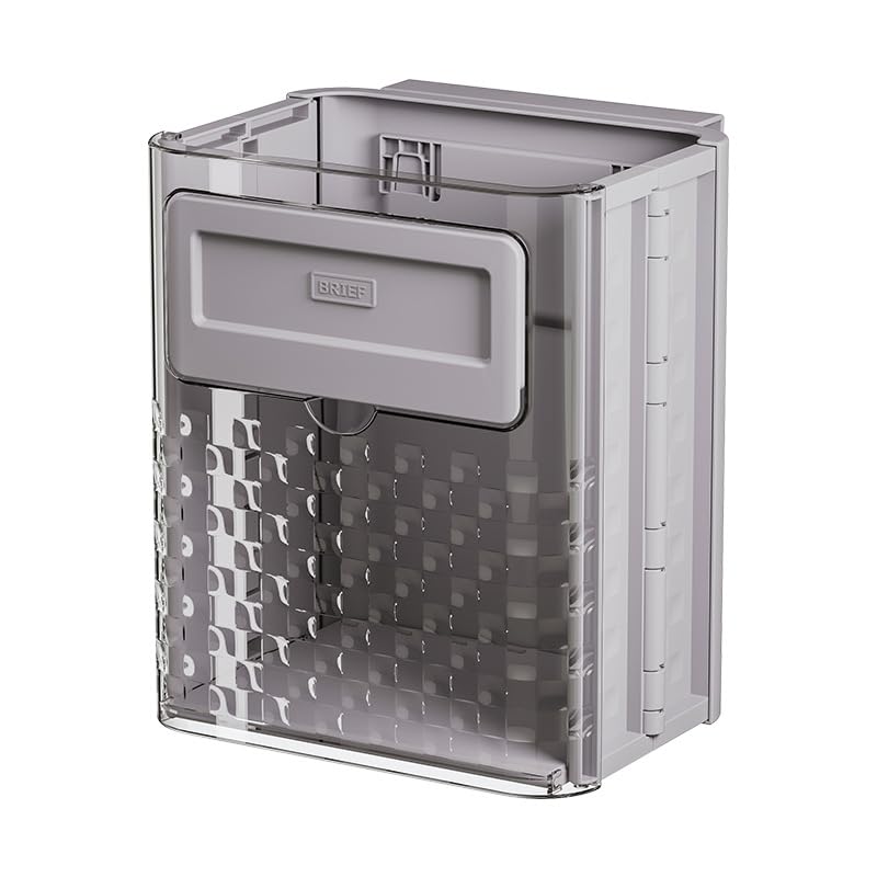 Kitchen Trash Can, 2.4 Gallons Foldable Hanging Garbage Bin, Multifunctional Wall Mounted Small Trash Can - Plastic Collapsible Waste Bin with Lid for RV Office Bathroom Office