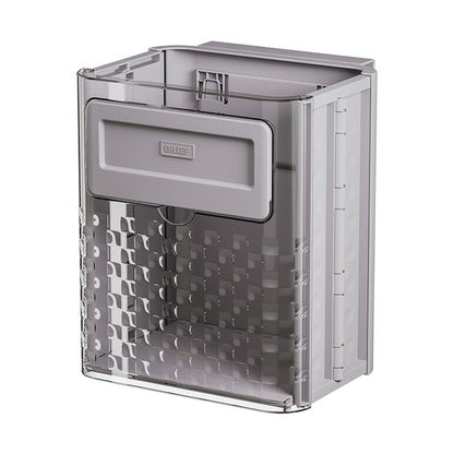 Kitchen Trash Can, 2.4 Gallons Foldable Hanging Garbage Bin, Multifunctional Wall Mounted Small Trash Can - Plastic Collapsible Waste Bin with Lid for RV Office Bathroom Office