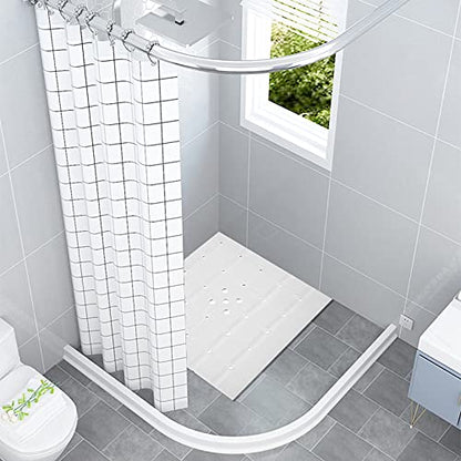 Webos Shower Mat for Textured Surface：Silicone Non Slip Shower Mat Without Suction Cups Foldable - Square Bath Mat for Reglazed Tub Textured Shower Floor (White, 21x21) - color: White