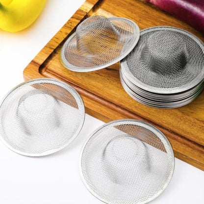 40 Pcs Mesh Sink Strainer, 4.5" Diameter Stainless Steel Slop Basket Filter Trap Metal Durable Kitchen Sink Drain Strainer with Large Wide Rim for The Sinks in Kitchen Bathroom Shower Drain