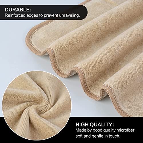 Microfiber Facial Cloths Fast Drying Washcloth 12inch x 12inch (10pack, Cream) - color: Cream, size: 1 Count (Pack of 10)