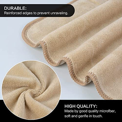 Microfiber Facial Cloths Fast Drying Washcloth 12inch x 12inch (10pack, Cream) - color: Cream, size: 1 Count (Pack of 10)