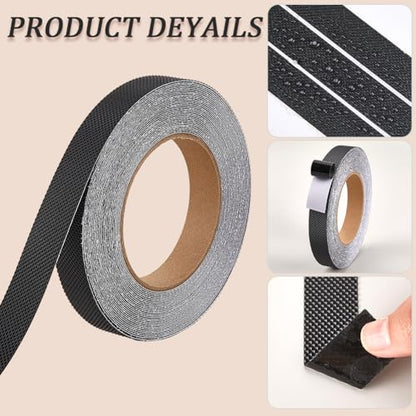 CREATCABIN Grip Tape Roll Waterproof Black Grip Tape Safety Non Skid Strips for Furniture Anti Slip Mobile Device Grip Fixed Outdoor Stairs Home Bathtubs Bathroom Floor Kitchen Adhesion Use 394x0.8in - style: black