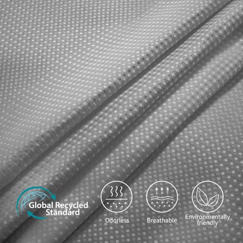 Siiluminisoy Shower Curtain and Liner Set, Waffle Shower Curtain Set with 12 Stainless Steel Hooks, Waterproof Luxury Fabric Shower Curtains for Bathroom and Hotel, Grey, 72" W x 84" H - color: Grey, size: 72"W x 84"L (Pack of 1)
