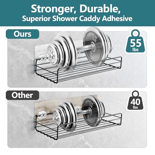 4 Pack Shower Caddy Adhesive Replacement, Strong Shower Shelf Adhesive Hooks for Corner Shelf Basket, Bathroom Rack, Kitchen Rack and Soap Holder - size: 4 Pack 10.23"L