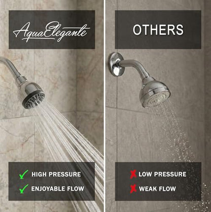 High Pressure Shower Head - 1.8 GPM - Polished Chrome | Best 3 Inch Wall Mount Bathroom Showerhead For Boosting Low Flow With Anti-Clog Nozzles, Adjustable Brass Ball Joint - color: Polished Chrome, size: 1.8 GPM