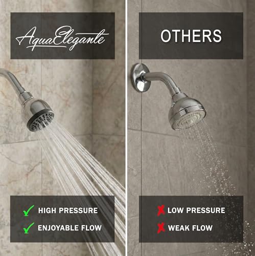 High Pressure Shower Head - 2.5 GPM - Polished Chrome | Best 3 Inch Wall Mount Bathroom Showerhead For Boosting Low Flow With Anti-Clog Nozzles, Adjustable Brass Ball Joint - color: Polished Chrome, size: 2.5 GPM