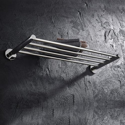 Bathroom Towel Rack, Hotel Style Towel Racks for Bathroom Wall Mounted, Modern Towel Bar Rack 23.6 Inch, 2-Tier Towel Shelves, Chrome - color: Polished Chrome, size: 24 Inches