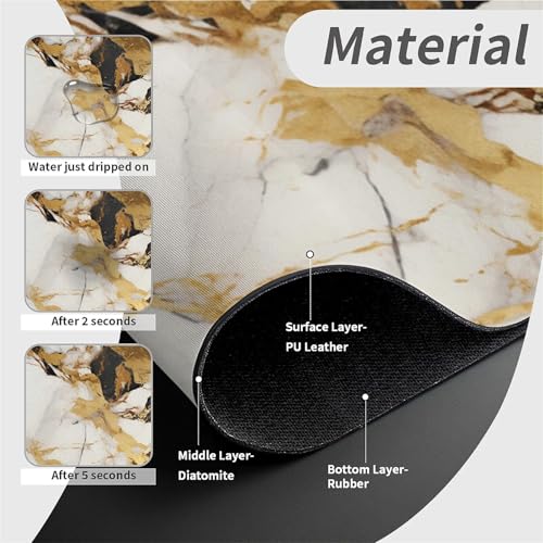 Kitchen Sink Splash Guard，Abstract marble gold Faucet Mat Sink Gadgets-Super Absorbent Fast Drying Mat Drip Catcher for Kitchen, Bathroom,Sink Mat, Dish Drying Mat, Bathroom(15" X 5.5" ) - color: Abstract marble gold