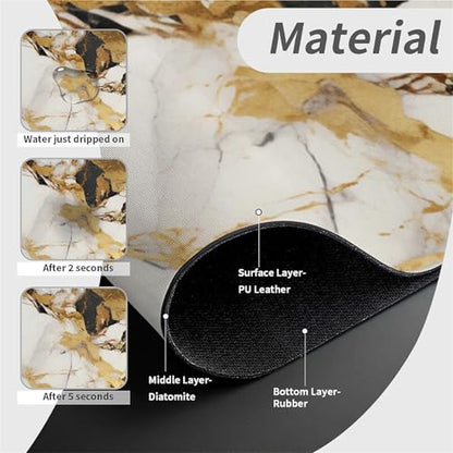 Kitchen Sink Splash Guard，Abstract marble gold Faucet Mat Sink Gadgets-Super Absorbent Fast Drying Mat Drip Catcher for Kitchen, Bathroom,Sink Mat, Dish Drying Mat, Bathroom(15" X 5.5" ) - color: Abstract marble gold