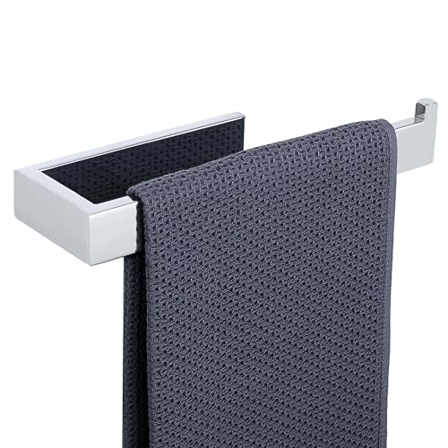 Sayayo Chrome Towel Bar for Bathroom Wall, 10 Inch Hand Towel Holder | SUS304 Stainless Steel Towel Ring, Kitchen Towel Rack Modern Square - color: Chromed