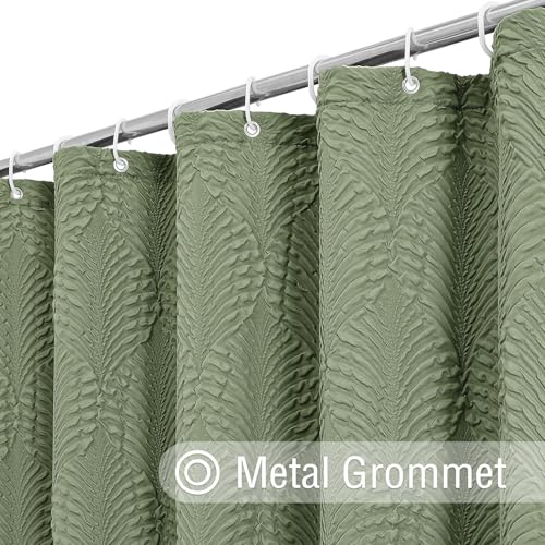 72x84 Extra Long Shower Curtain, Sage Green 3D Embossed Half Bath Curtain - color: Sagegreen, size: 72"W x 84"L (Pack of 1)