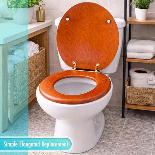LDR Industries 050 1700 Toilet Seat, Oak - color: Oak