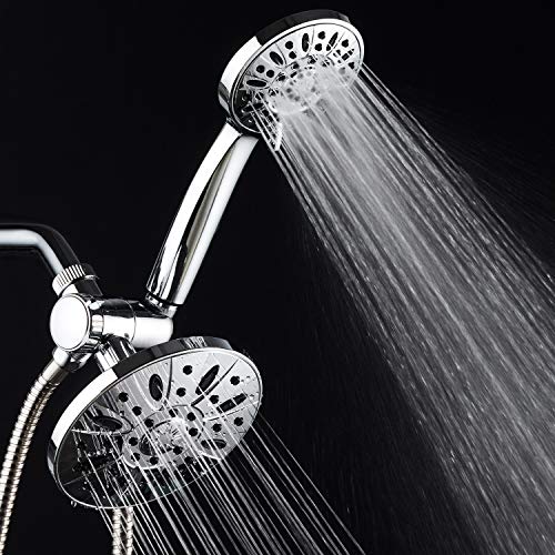 AquaDance 6" Premium High Pressure 3-way Rainfall Shower Combo Combines the Best of Both Worlds - Enjoy Luxurious Rain Showerhead and 6-setting Hand Held Shower Separately or Together! - color: Chrome