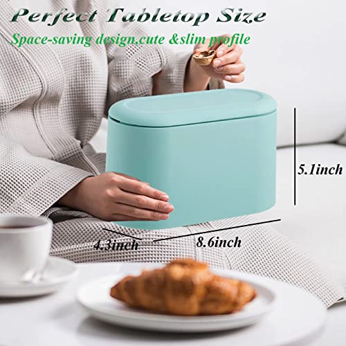 LTWQLing Mini Trash Can with Lid - Removable Small Garbage Can, Tiny Plastic Trash Bin, Pop Up Countertop Wastebasket, Counter Garbage Lint Bin for Bathroom,Office,Kitchen,Desk,Coffee Table(Sky Blue) - color: Sky Blue